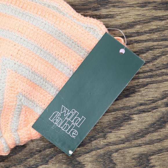 NWT Wild Fable Womens Crochet Triangle Bikini Top PID-X2M9RY M Peach Orange - Picture 4 of 6